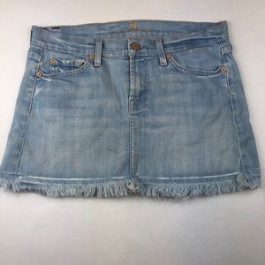7 FOR ALL MANKIND Skirt Light Wash Denim size 10